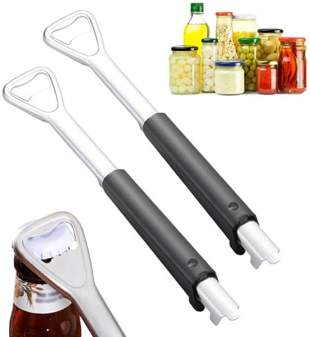 Apriscatole Manuale Regolabile,2 Pezzi Multifunzione Apri Barattolo per Cucina,Universale Opener Barattolo,Apriscatole per Anziani,per Cucina,Ristorante,Anziani,Donne,Bambino,Artrite.