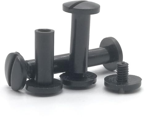 oavhvchg 20 Stück 5,5 mm * Länge 5–30 mm Nylon Schwarze Buchschraube Kunststoff Kontobuchschrauben männlich weiblich Dockingmutter Bindung Schnappnietschrauben(28mm)