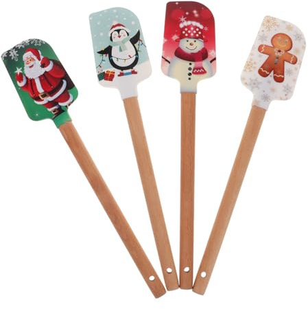 CIYODO Weihnachtsspatel Aus Silikon Kleiner Kuchenspatel Silikonspatel Mit Textur Bruchfest Und Verschleißfest Für Bäckerei Und Zuhause