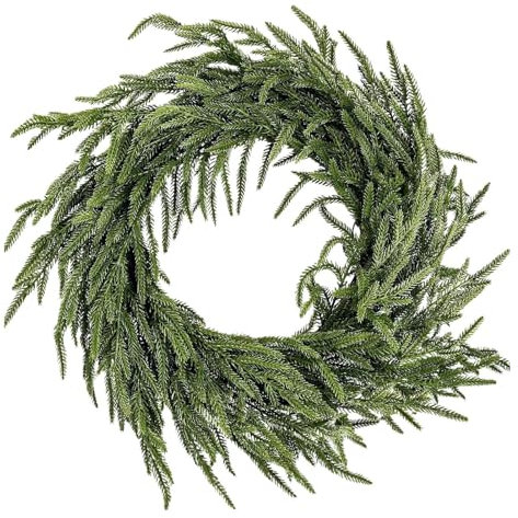 Türkranz Weihnachten 50cm Haustür Weihnachtskranz Grün Adventskranz Weihnachtsdeko Künstlicher Tannenkranz Weihnachtstürkranz Weihnachtsgirlande Für Tisch, Treppe, Verandas, Fenster