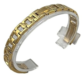 WUURAA Massive Edelstahl-Uhrenkette, 10/12/14 mm, Uhrenzubehör, Damenmode-Armband(Golden,10mm)