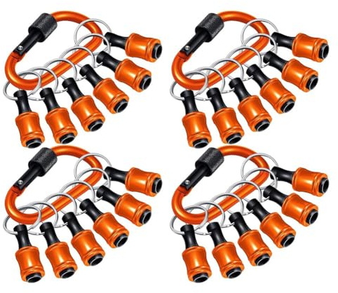 Asyduey 24 Piezas de 1/4 Pulg. Portabrocas con Vástago Hexagonal y Mosquetón para Destornillador, Soporte para Brocas, Barra de Extensión Manual, Diseño de Cambio Rápido