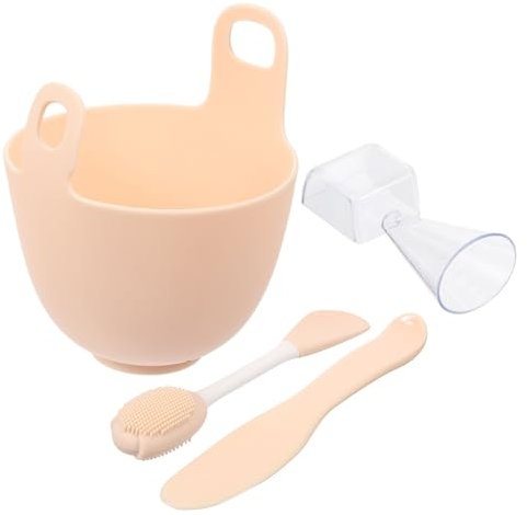 Healeved Silikon Gesichtsmasken Mischschüssel 4 Stück Selbstgemacht Maskenschalen Weiche Kosmetische Rührschale Mit Spatel Und Pinsel Zubehör Für Hautpflege Und Maskenmischung