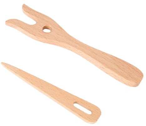 Tmboryuu Holz Strickgabel Holz Big Eyel Nadel Set Holzwebwerkzeug Wandteppiche Brainder Strickgabel Für Armbänder Mit Weben des Webens
