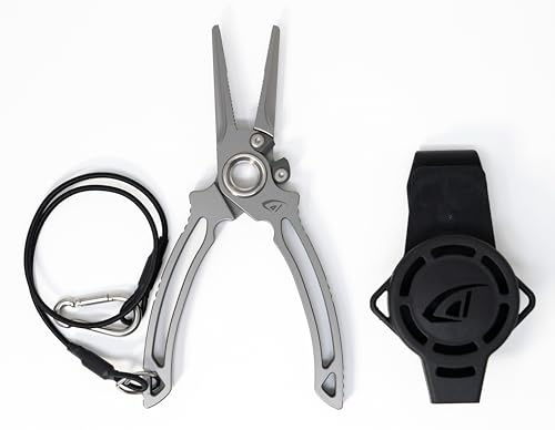 danco Titanium Side Cutter Fishing Pliers with Sheath for Fresh/Saltwater | Titanium Side Cutter Fishing Pliers, Sheath, Titanium Cobalt Cutters, Halo Hinge, Lightweight Body, Freshwater and Saltwater