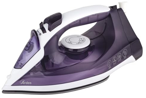 Ardes Vapor Pro Compact ARSTIR01W - Ferro da stiro a vapore 2000 W con piastra in ceramica - Colpo di vapore da 120 g/min e serbatoio da 200 ml - Pulizia automatica, maneggevole e compatto