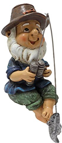 MERRYHAPY Angler Gartenzwerg Figur Gartendekor Aus Harz Wetterfest Kompakt Für Garten Terrasse Und Pool Desktop Deko