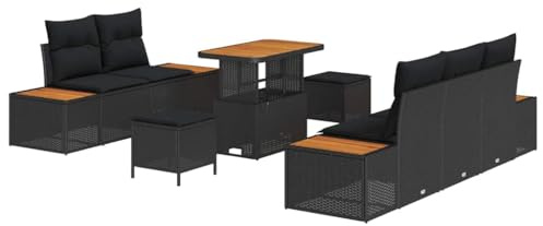vidaXL Trädgårdsoffset 8 pcs Svart konstrotting, Trädgård och terrass, modern rattan-soffa, utesoffa, modulär möbel, perfekt för avkoppling och komfort