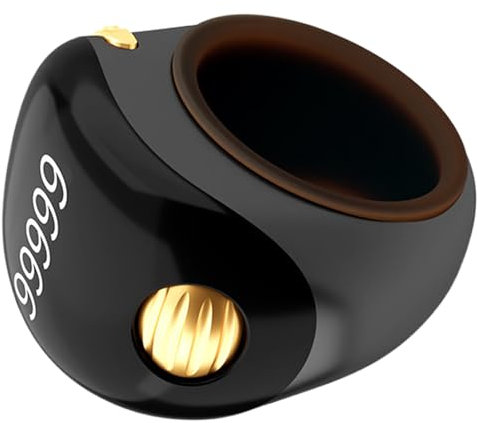 Vitsrisea Compteur de doigts - Clicker à 5 chiffres - Compteur de pouce - Clicker rotatif - Tracker électronique - Compteur d'écran - Gadget compact pour routine de prière et doigts actifs
