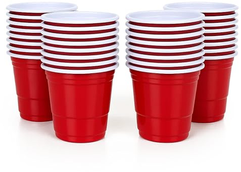 ZOPPER Shot Glasses, 40Pk, 2oz/60ml, Red Plastic | Strong, Durable, Hard, Parties, Events, Sample Tasting
