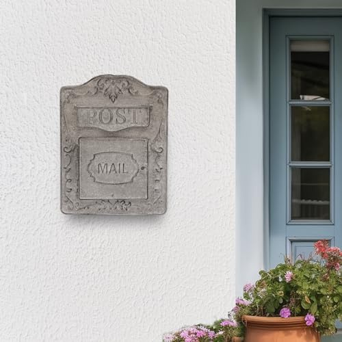 Cassetta delle lettere in stile retrò, personalizzabile, design antico, con chiusura magnetica, 26 x 9,5 x 34 cm, rustica, in Matell per famiglie, garage, posta
