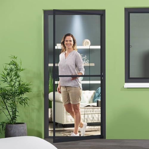 empasa Insektenschutz Fliegengitter Tür mit Alurahmen START | individuell zuschneidbar, als Selbstbausatz, Farbe: anthrazit, Größe: 120 x 240 cm