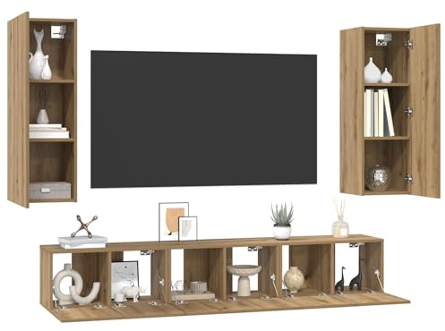 vidaXL Aufbewahrungslösung für den Wohnzimmerschrank - platzsparend, rustikal, wandmontiert, mit Türen und kompaktem Design. Rechteckig.