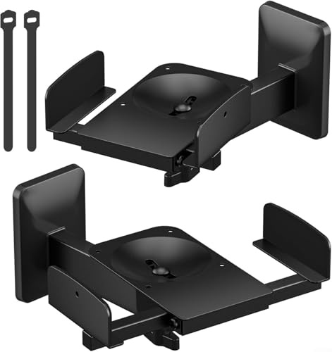 NbgrvB Lot de 2 supports muraux réglables à double pince pour enceintes JBL et similaires, en acier robuste avec coussinets antidérapants, prend en charge les haut-parleurs moyens à grands en toute