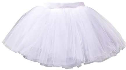 Tüllrock Mädchen Baby Kleinkind Kinder Tuturock Prinzessinrock Minirock Tüllrock Weiß Ballett Rock mit Elastischer Bund Lieblich Tutu Ballettrock für 1-7 Jahre Tanzbekleidung (White, 3-4 Years)