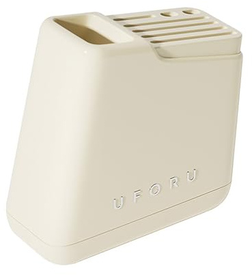 Estante para cuchillos de cocina con soporte para palillos, estante de almacenamiento blanco de plástico multifuncional, soporte para bloque de cuchillos sin cuchillos para