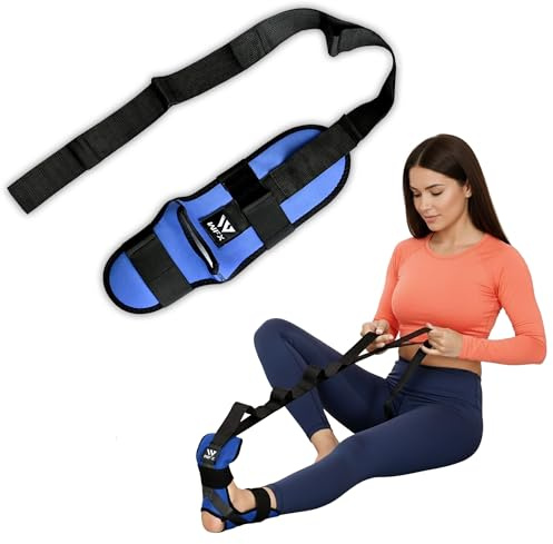 WFX Yoga Stretching Strap with Loops, Full-Body Flexibility Trainer Exercise Band for Legs & Feet, Ideal for Physical Therapy, Pilates, Dance & Gymnastics