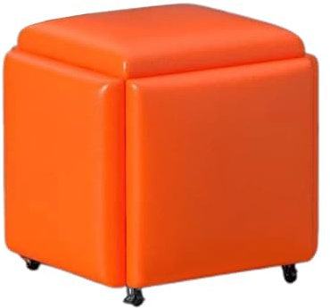 Taburete otomano anidado 5 en 1 para espacios pequeños, asiento de cubo apilable para sala de estar, comedor y dormitorio, diseño compacto y versátil (45 x 45 x 45 cm, color 3, 35 x 35 cm)