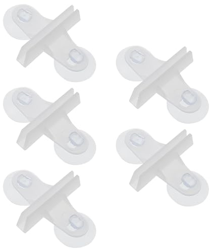 HOODANCOS 5pcs White Fish Tank Glass Clips Aquarium Divider Suction Cups for Heater and Light Fixing, Aquarium Supply Accessories for Tropical Fish Tanks