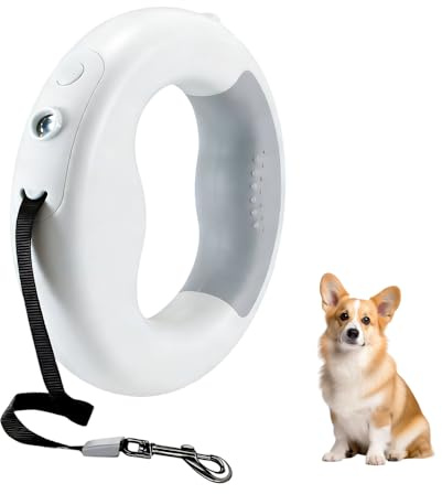 3 Meter Gurt Roll-Leine Hunde, Einziehbar Hundeleine mit LED Licht&Kotbeutel-Halter, Hund Versenkbar Leine für kleine, mittelgroße und große Hunde bis 30kg