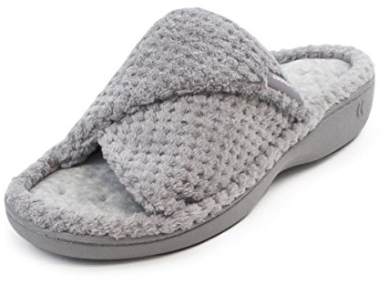Isotoner Ladies Popcorn Open Toe Slipper, Women's Open Back Slippers