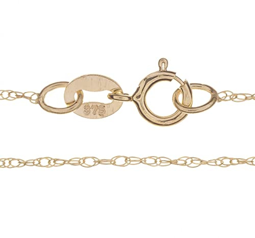 Markylis - SOLID ITALIAN 9ct YELLOW GOLD FINE TWISTED PRINCE OF WALES TWIST ROPE STYLE CHAIN 9K NECKLACE LADIES - 0.8mm - 20inch - 20