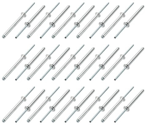 sourcing map 30Stk.Aluminum/Stahl Offenes Ende Blind Nieten 5mm x 50mm