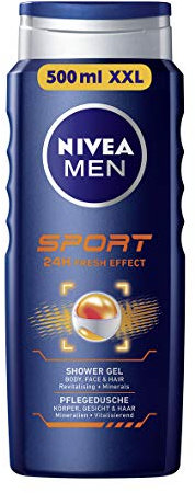 Gel de ducha Nivea Men para cuerpo, cara y cabello, botella deportiva, paquete de 3 (3 x 500 ml)