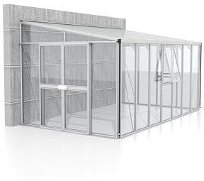 Vitavia Athena 11900 ESG/HKP Anlehngewächshaus Gewächshaus 3 Dachfenster Alu eloxiert
