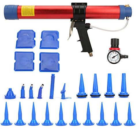 Pneumatische Kartuschenpistole 600 ML, Soft Glue Luftpistole mit Geschwindigkeitsmesser für Architektonische Dekoration, Fischtanks, Solarenergie, Elektronische Geräte, Automobilkomponenten