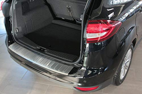 RECAMBO Ladekantenschutz Edelstahl kompatibel für Ford C MAX II | BJ ab 2010 - matt gebürstet mit Textur - Styling und Schutz für die Stoßstange