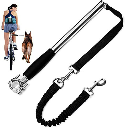 PJDDP Fahrrad Hund Gürtel Verstellbarer Hund Fahrrad Exerciser Leine Hände Frei Edelstahl Fahrrad Hunde Leine,Einziehbare Hundeleine Übungsleine Für Kleine Bis Große Hunde