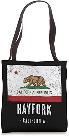 HAYFORK - California | Cali City Souvenir - CA Flag - Tote Bag