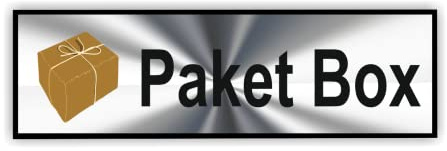 Generic Paketbox Aufkleber Symbol (17cm x 5cm Silber) für Ihre Paketbox - Matt, Wasserfest, Outdoor, Einfarbig, Minimalist, Selbstklebend