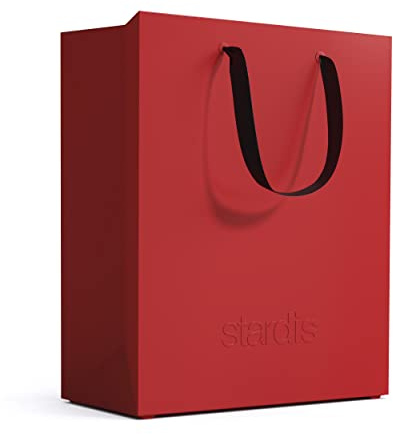 stardis binbox Design - Cestino rettangolare elegante con manici per ufficio, in plastica, per la spazzatura (rosso)