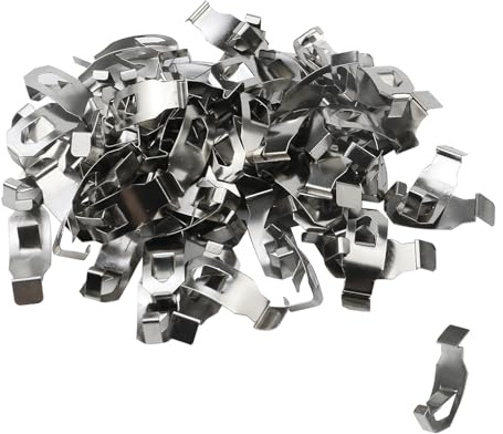 KUMGROT 100 Stück Bilderrahmen-Clips aus Metall mit Federdrehung, Bilderrahmen-Clips, Leinwand-Clips, Aufhänger, 35 mm × 13 mm × 8,9 mm