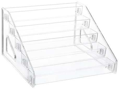 predolo Scaffale per smalti per Unghie Scaffale per smalti per Unghie Scaffale per Cosmetici Portaoggetti Trasparente, 5 Livelli