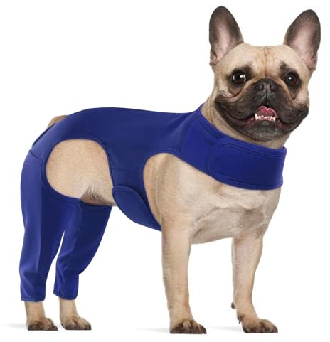 Hjyokuso Hundebody Nach Op Mit Bein, Wundschutzanzüge, Hinterbeinschutz, Anti-Wundlecken Body, E-Kragen Alternative, Hundeschenkel Schutz Bodysuit