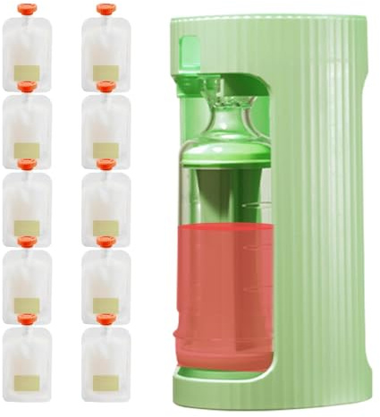 Teksome Support de poche pour compote de pommes – Station de sachets, pas de nourriture éclaboussant les fruits, remplissage de purée, sachets alimentaires rechargeables pour enfants