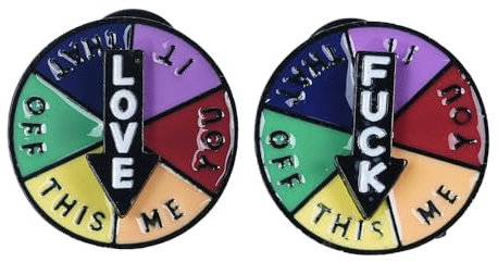 POFET lustige Emaille Anstecker, beliebig drehbare Pfeilbroschen, Rucksack Anstecker, Ansteckblumen, Kleidungs und Jackenabzeichen.