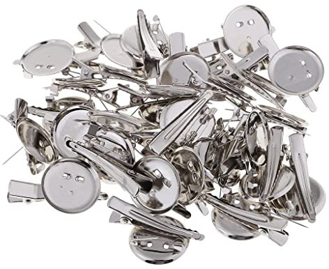 30 Stück 20 mm 25 mm 30 mm Haarspange Cabochon-Basis Tablett Rohlinge – DIY Schmuckherstellung, Krokodilklemmen, Pin Rückseite, runde Brosche Basis Haarspangen – 25 mm