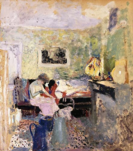 GKAZGQPR Berühmte Gemälde Gemälde Fotodruck Drucken Ölgemälde Das grüne schlafzimmer von edouard vuillard Bilder Deko Kunstwerk für Wohnzimmerdekoration 60x90cm