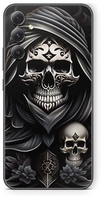 Skins4u Schutzfolie Aufkleber Skin kompatibel mit Samsung Galaxy A54 Kratzerschutz Skins Vinyl Folie Rückseite Skullmaster