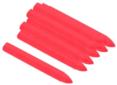 PATIKIL Lumber Marking Crayons, 12 Pcs 4.2x0.6 inch Hex Wax Tire Marker Drawing Crayons for Wood, Glass, Ceramics, Cartons, Cloth, Stone, Fluorescent Pink