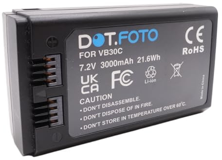 Dot.Foto VB26A, VB30, WB100 Premium 7.2v / 3000mAh Kompatibelt Batteri för Godox V1, V850 III, V860 III, MF-R76, Ring 72, AD100 PRO, V1 PRO/PiXAPRO GiO1, LI-ION580III