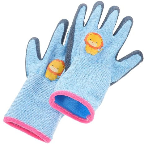 LIFKOME Junge Mädchen Gartenhandschuhe Mit Einstellbarem Elastikbund Antipunktion Schutzhandschuhe Aus Robustem Polyester Für Jahre Rutschfest Und Verschleißfest Für Camping Gärtnern