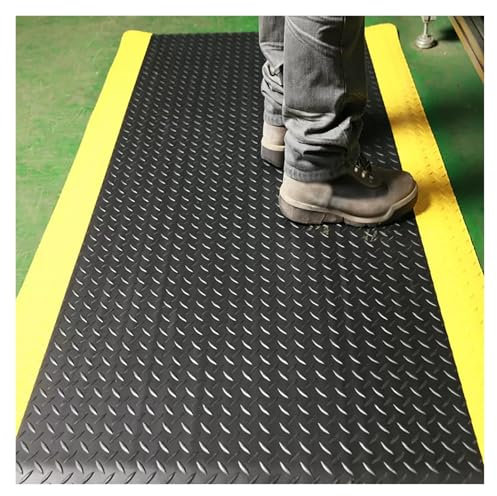 Industrielle Anti-Müdigkeit-Stehmatte, 20 mm dick, PVC-Matte für Lager, Fabrik, Arbeit, ergonomische Schwamm-Arbeitsplatzmatte, Schwarz, 60 x 170 cm