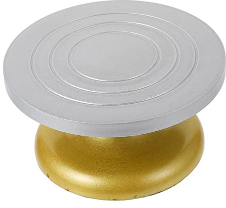 PHENOFICE Giradischi Scultura Piatto Girevole per Torte Banco da Lavoro in Acciaio E Plastica Supporto Rotante per Decorare Torte E Composizioni Floreali