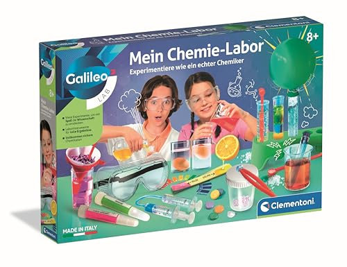Clementoni Galileo Lab Mein Chemie-Labor – Spannende chemische Reaktionen entdecken mit Reagenzgläsern, Pipetten & Zubehör – Experimentierkasten für Kinder ab 8 Jahren von Clementoni 59439
