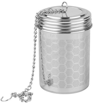 BigKego Infusor de té para té suelto, colador de té de acero inoxidable, filtro de té de malla fina, bolas de té, colador de especias, tetera con cadena para tetera, tazas, botellas de té, cocina